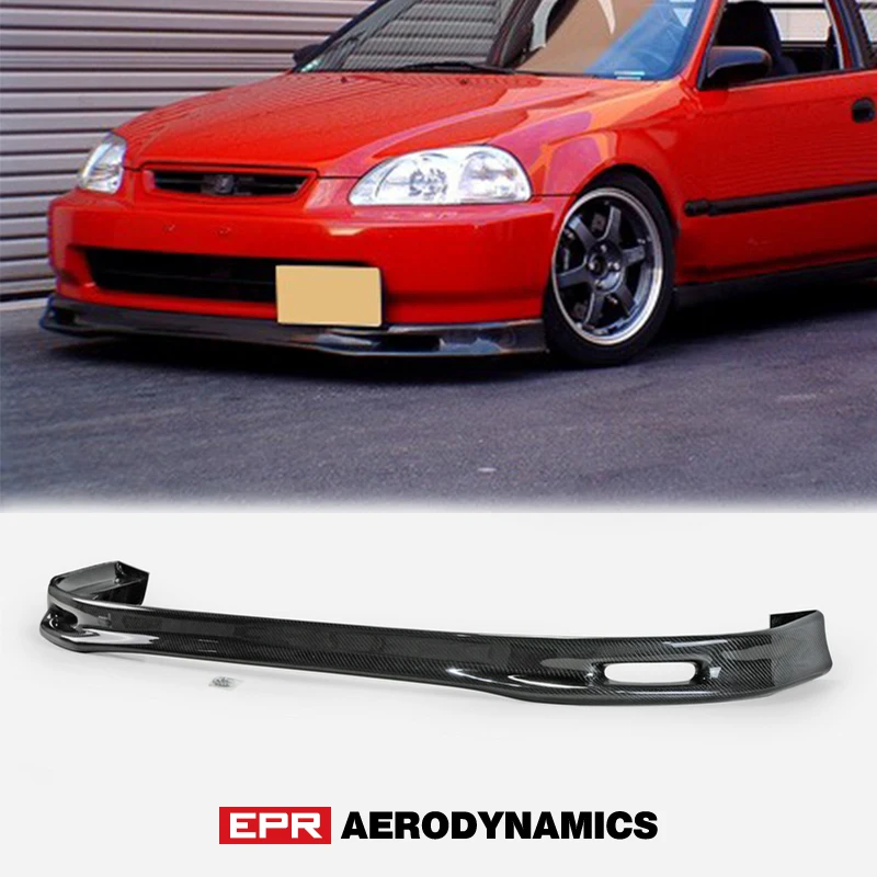 

96-98 For EK Civic SP Style car accessories Carbon Fiber Front bumper diffuer Lip Trim Car-Styling