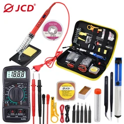 JCD – kits de fer à souder avec multimètre numérique, 100W, 220V/110V, Station de soudure à boutons multifonction, température réglable 908U 