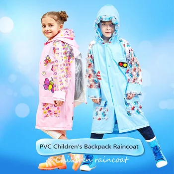 

Cute Inflatable Jacket Waterproof Raincoat For Children Kids Baby Rain Coat Poncho Boys Girls Primary School Student Rain Poncho