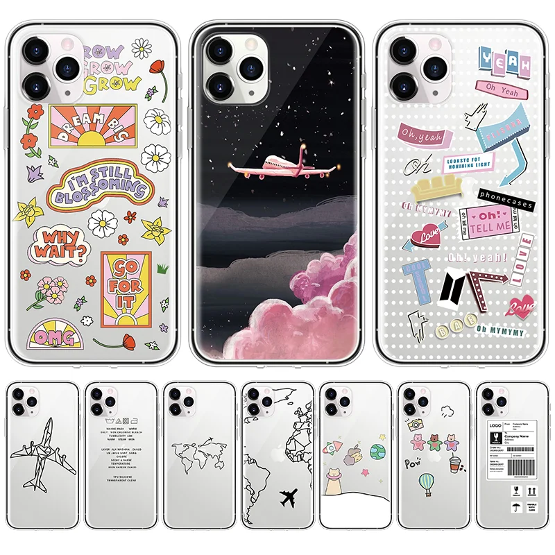 Cute Cartoon Airplane Letter Back Cover For iPhone 11 Pro XS Max XR X 7 8 6S Plus 5 Soft TPU Clear Case For iPhone SE 2020 Coque Cute Cartoon Airplane Letter Back Cover For iPhone 11 Pro XS Max XR X 7 8 6S Plus 5 Soft TPU Clear Case For iPhone SE 2020 Coque