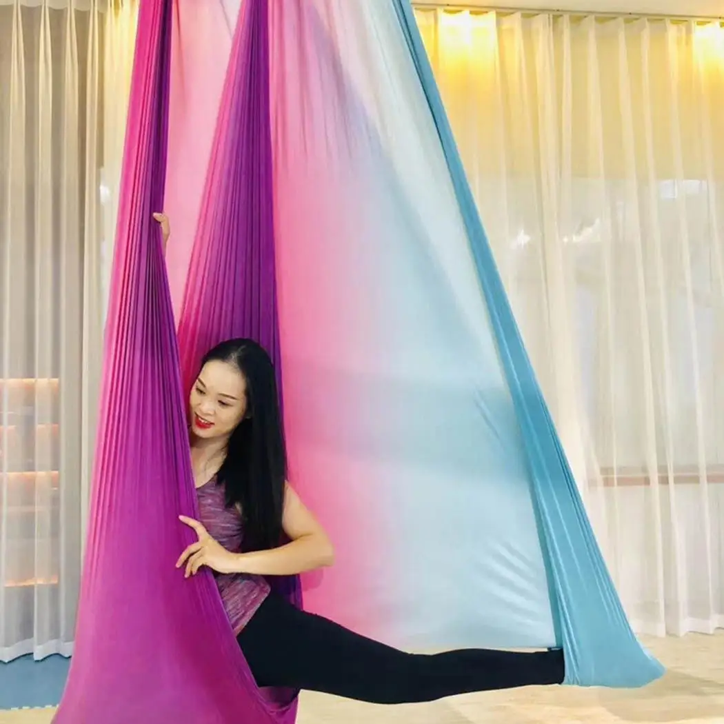 1m Seamless Anti-gravity Aerial Yoga Gradient 1.5kg Color Elastic Cloth