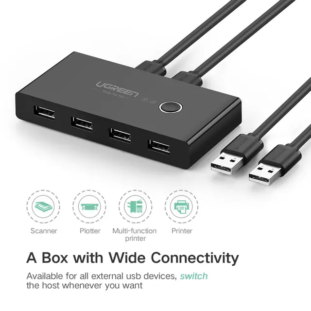 Ugreen USB Switch KVM Switch USB 2.0 3.0 Printer Box 2 In 4 Out Computer Peripherals KVM Switches for PC Moniter USB Sharing Box - Image 4