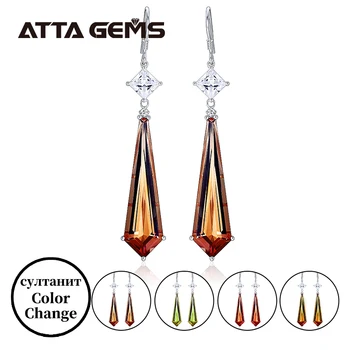 

Zultanite Султанит Sterling Silver Wedding Drop Earring Fancy Cut 20 Carats Created Zultanite Меняющий цвет камень Unique Design