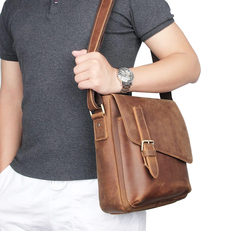

Business Men Shoulder Bag Vintage Crossbody Bags High Quality Male Bag Genuine Leather Handbag Capacity Men Messenger Bags Tote