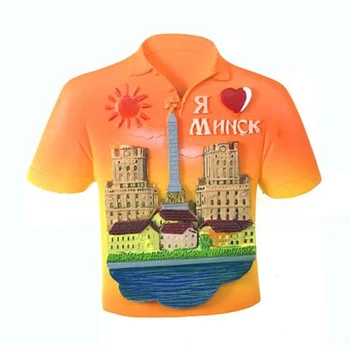 

New Russia Minsk T-shirt 3D Fridge Magnets Tourism Souvenirs Refrigerator Magnetic Stickers Gift