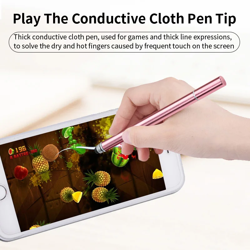 2 In 1 Stylus For Smartphone Tablet Thick Thin Drawing Capacitive Pencil Universal Android Mobile Screen Metal Note Touch Pen