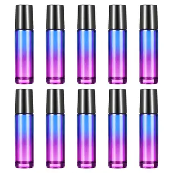 

10ML Glass Roller Balls Charming Gradient Color Essential Bottles with Opener for Beads Essential Oils Rollers