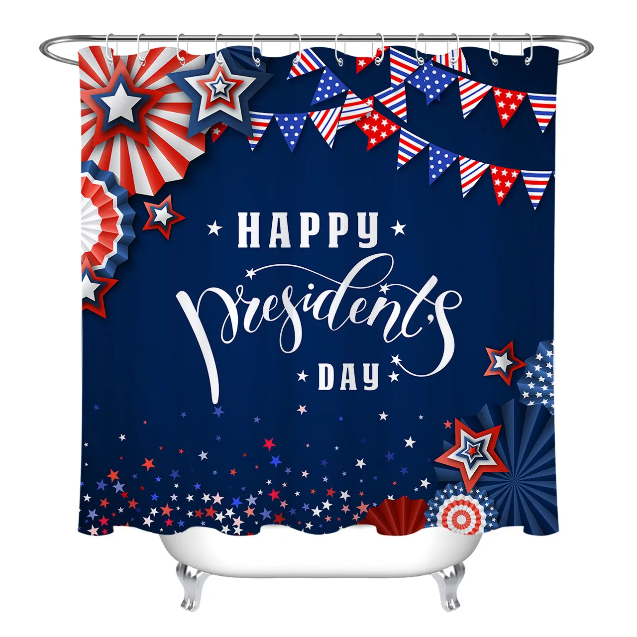 YL18880 Happy US President's Day занавеска для душа для ванной комнаты полиэстер ткань звезды и полосы печати водонепроницаемый для ванной занавески s Набор - Цвет: YL18880