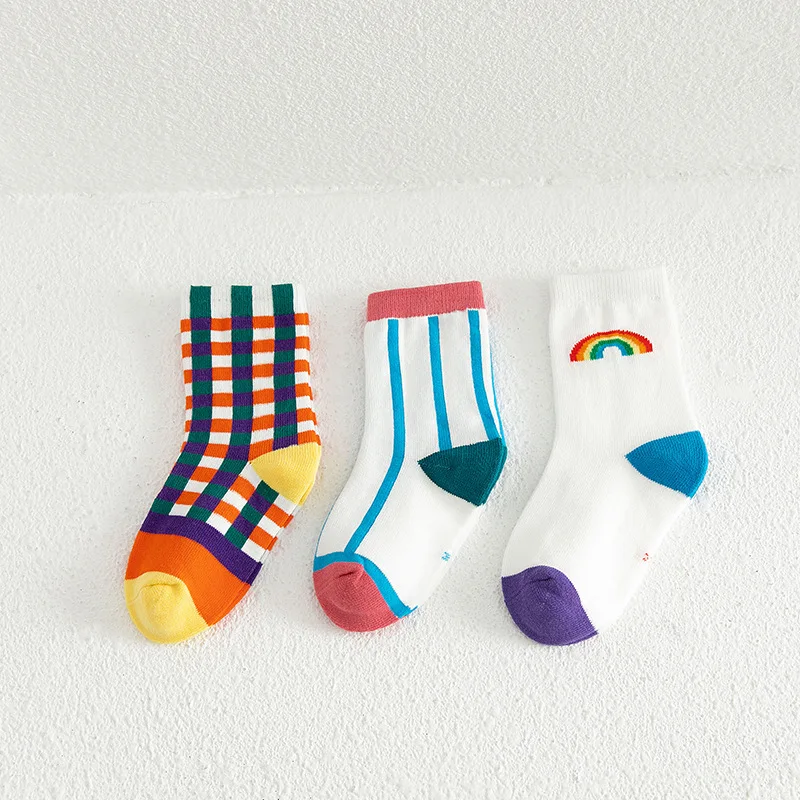 3 Pairs /lot Cute Baby Girls Socks Winter Cotton Children Socks Infant Baby Boy Kids Plaid