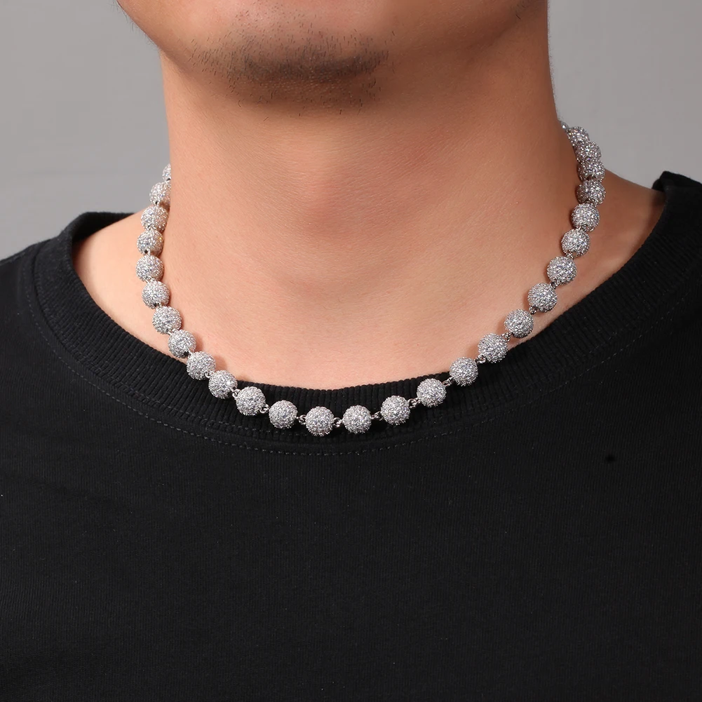 

new charm Hip Hop Jewelry Fashion Iced Out Ball Necklaces Bling CZ Bracelets for Women with Magnet Clasp 8.5mm Spherical gifts