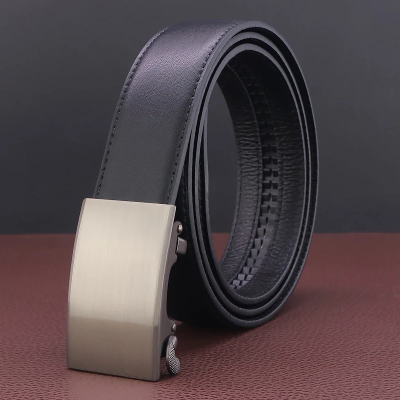 New Men Waistband Luxury Leather Automatic Buckle Belt Casual Waist Strap Belts