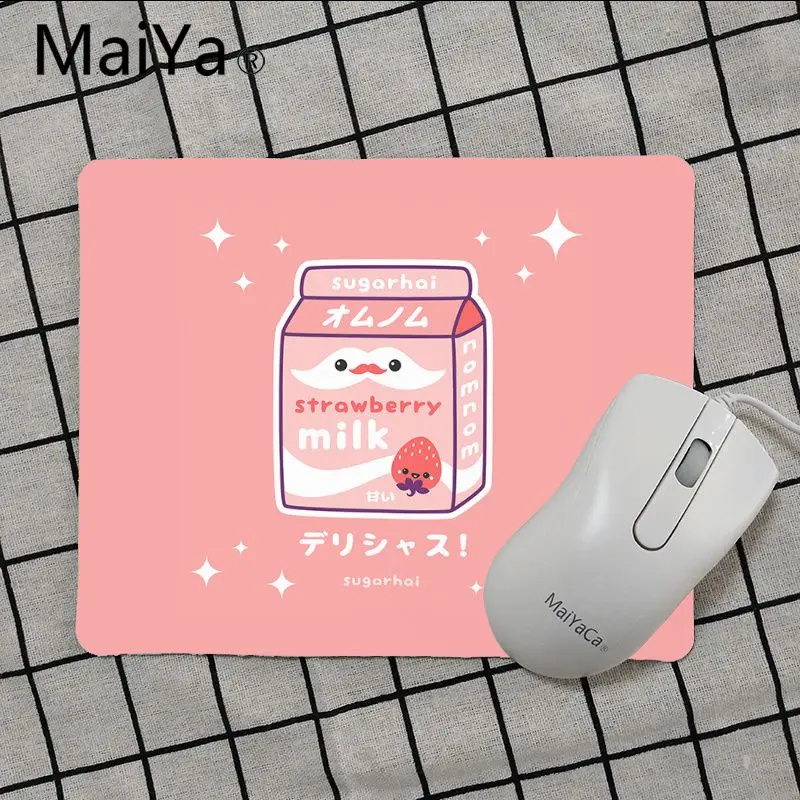 No Lock Edge18x22cm Maiya, высокое качество, милый японский коврик для мыши, клубника, молоко, резина, прочный Настольный коврик для мыши,,, игровой коврик для мыши - Цвет: No Lock Edge18x22cm