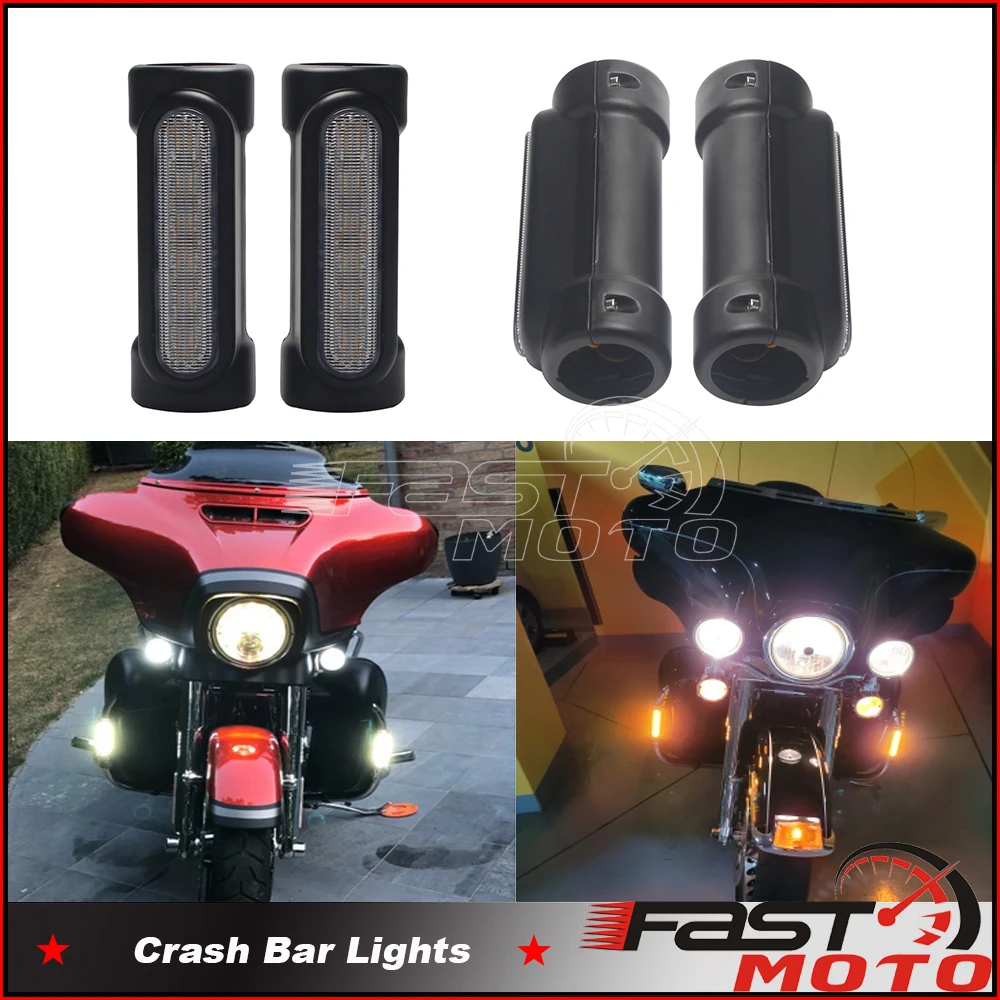 

Motorcycle Engine Guards Highway Switchback Turn Signal Light LED For Victory Harley Road King Touring Chopper Bobber Cafe Racer