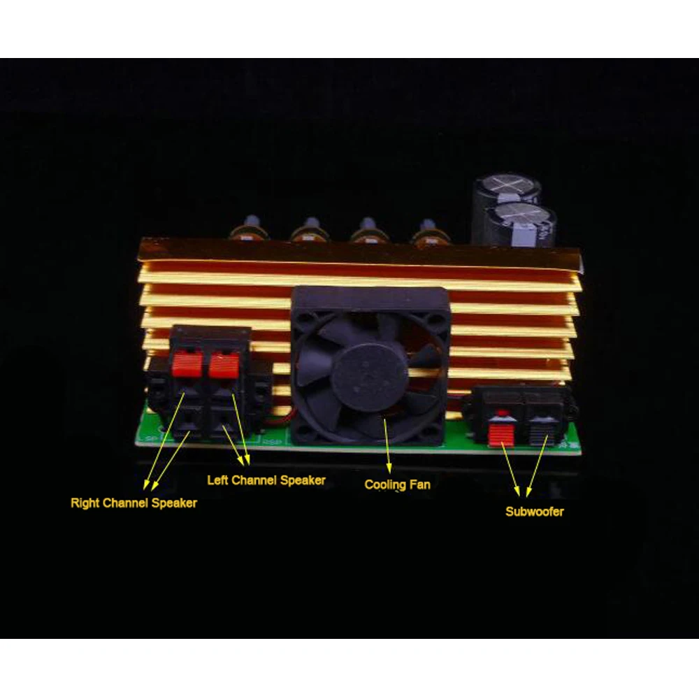 300 Вт 3 канала с воздушным охлаждением сабвуфера усилителя звука доска 2,1 усилитель высокой мощности