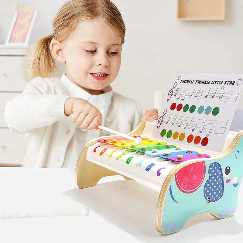 TOPBRIGHT музыкальная игрушка для младенцев 1-2-3 лет, детская музыкальная шкатулка wan ju qin, ксилофон, ударный инструмент