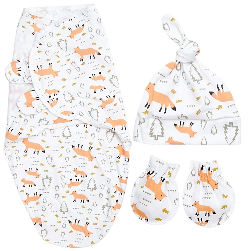 fox size s 3 шт./партия, дропшиппинг, пеленка одеяла для младенцев, пеленка одеяла, конверт для новорожденных, марлевый подгузник, милый спальный мешок, аксессуары для коляски - Цвет: fox size s