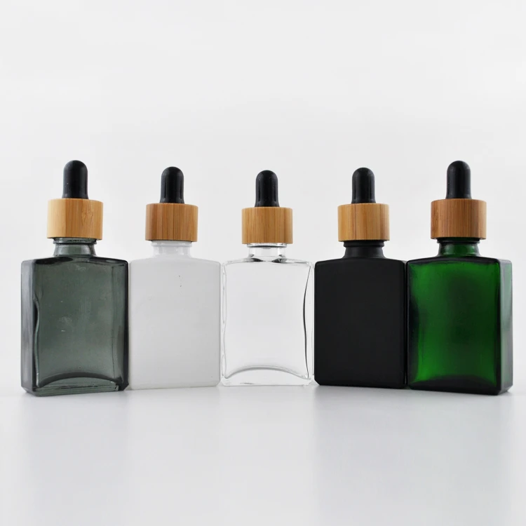 E liquido 30ml nero satinato contagocce bottiglia di vetro, di bambù  boccetta con contagocce, bottiglie di olio essenziale, bottiglia di olio  essenziale tappo di legno 1oz|Refillable Bottles| - AliExpress