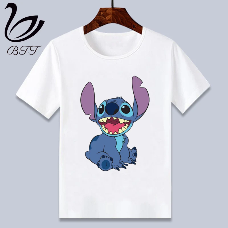 Funny Angry Stitch Cartoon Boys T Shirt Summer Children T-Shirt for Boy Baby Girls Tops Kids Tshirt Cartoon Tee Shirts Clothes - Цвет: C