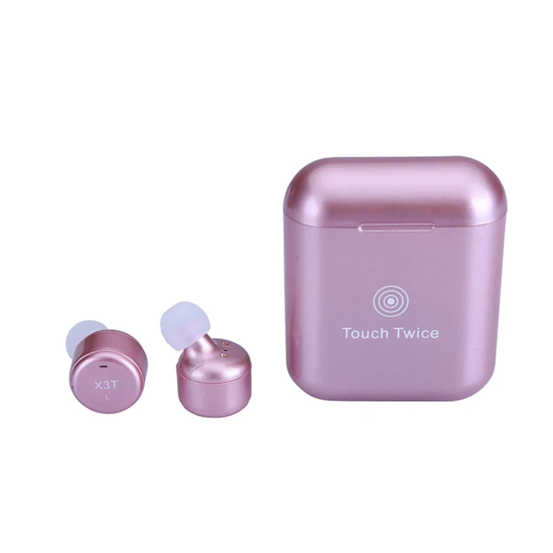 Pink TWS X3T настоящая Беспроводная стереогарнитура Bluetooth гарнитура Портативные небольшие наушники с Bluetooth с микрофоном, применимым к Android/IOS - Цвет: Pink