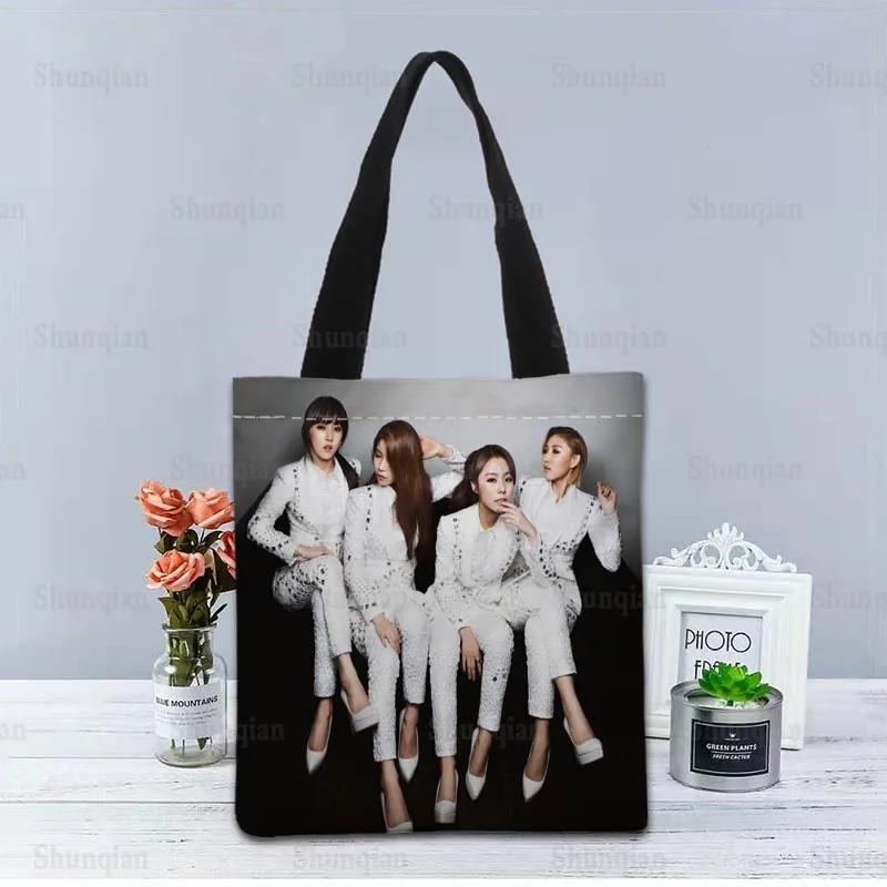 KPOP MAMAMOO Handbag Foldable Shopping Bag Reusable Eco Large Unisex Canvas Fabric Shoulder Bags Tote Grocery Cloth Pouch 0512 