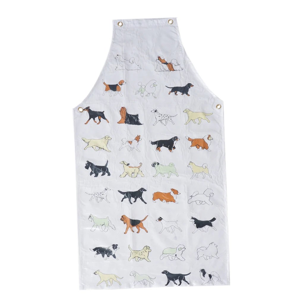 Waterproof Aprons Anti-adhesive PVC Aprons For Professional Groomers, White