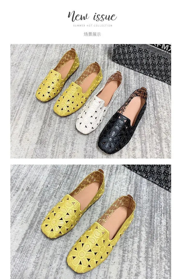 Damen Sommerschuhe gelbe Wohnungen ortho pä dische Slipper Komfort Frau Schuhe große Größe 42 Damen Frühling flache Mode Schuhe aushöhlen – Detail 21