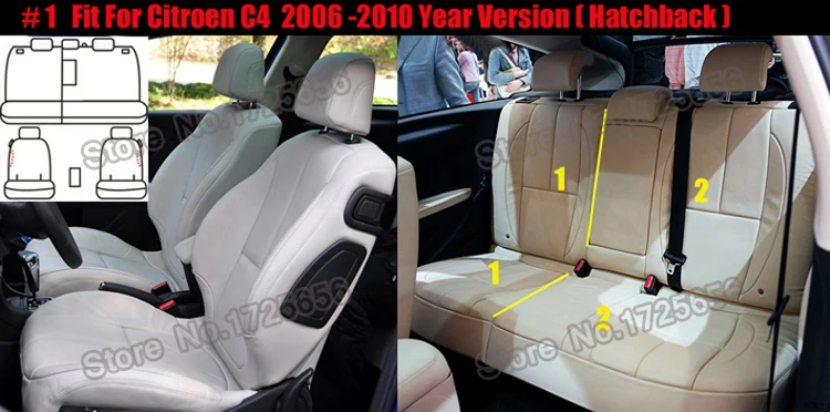 AutoDecorun пользовательские чехлы для сидений автомобиля Citroen C4 Aircross сиденья аксессуары ПВХ Кожа Подушка поддерживает охватывает 16 шт./компл