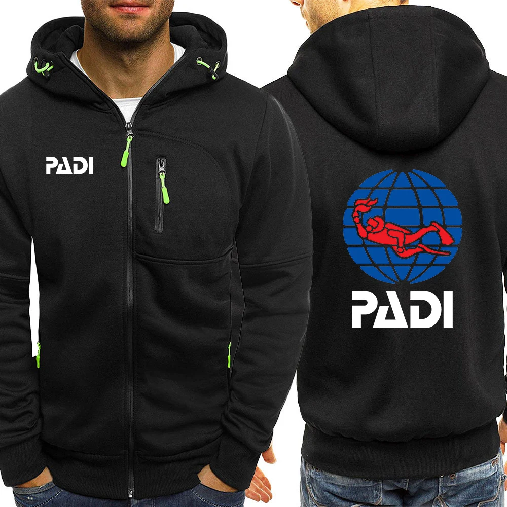 Sudadera con capucha para hombre, prenda deportiva masculina de manga larga con Logo de Padi, jersey de chándal cómodo y delgado con cremallera para Primavera, 2021