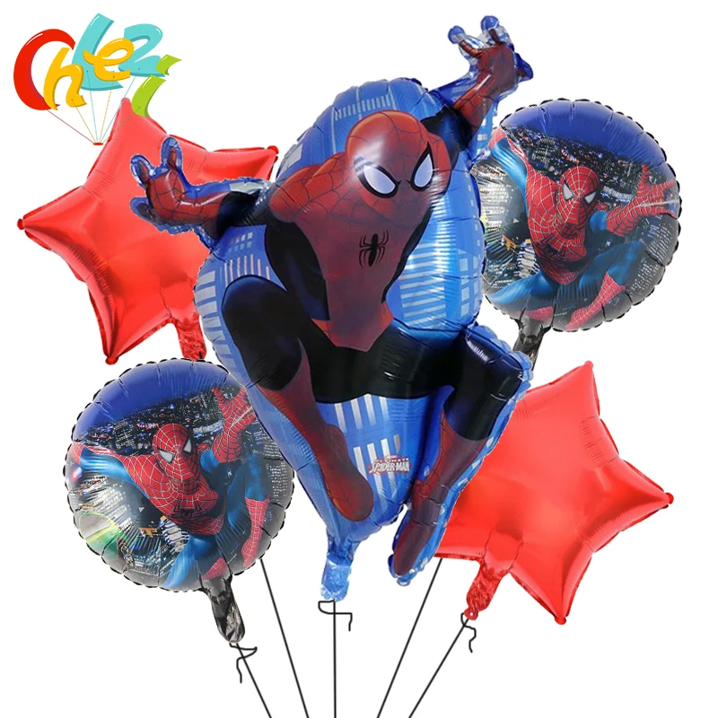 5 шт. Человек-паук фольгированные шары вечеринка для мальчика день рождение