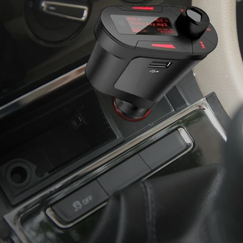 Универсальный 12V USB автомобильный прикуриватель FM AUX аудио MP3 lcd плеер передатчик