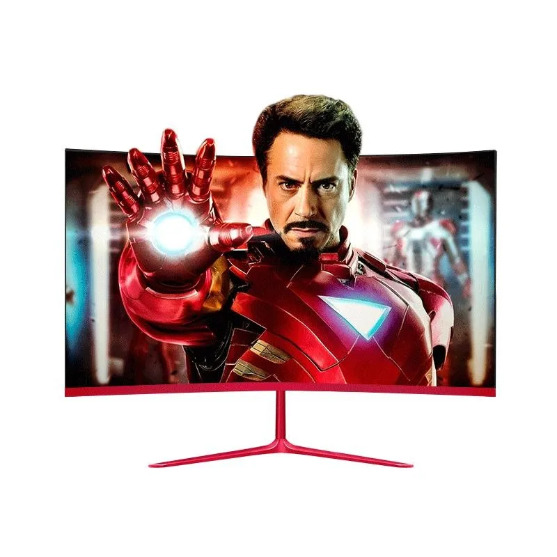 Computer monitor white black/red 24-inch curved surface HD HDMI LCD screen home office desktop narrow frame wide viewing angle | Компьютеры