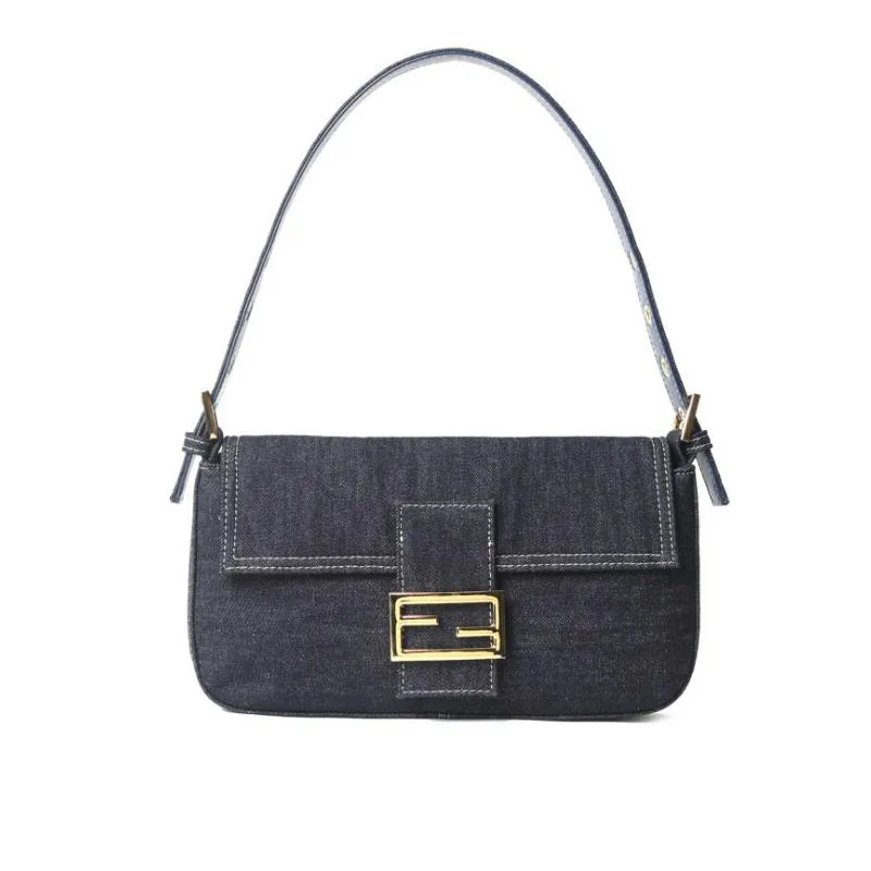 

2019 Autumn New Fashion Women Denim Bag Brand French Designer Bagguette Women Shoulder Bag Small Sac Bolsa