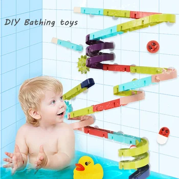 

Baby Bath Toys Cartoon Duck Shower Assemble Track Water Tool Games Bathroom Swimming Bathing Shower Educational Kid gift