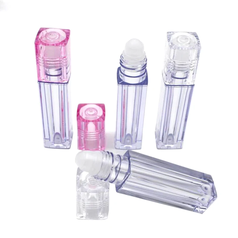 

10/30/50pcs 6.5ml transparent Square Lip Gloss Roll On Bottle, Portable Empty Perfume & Eye Cream Bottle Refillable Container