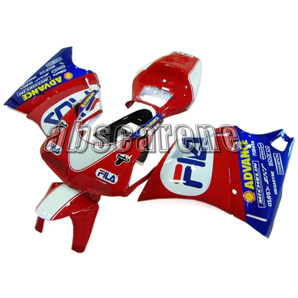 Выполните Обтекатели для поездок на мотоцикле Ducati 996 748 916 998 1996 1997 1998 1999 2000 2001 2002 ABS Кузов белый красные, синие ниже