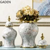 Creative Ceramic Marble Pattern Vase Ginger Jar Decoration Light Luxury Living Room Dried Flower Flower Arrangement Accessories 3