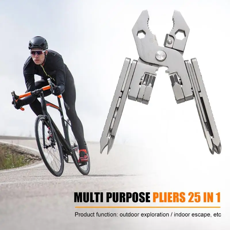 EDC Многофункциональный нож инструмент плоскогубцы 25 в 1 из нержавеющей стали для зачистки проводов резак выживания Открытый Кемпинг Инструмент