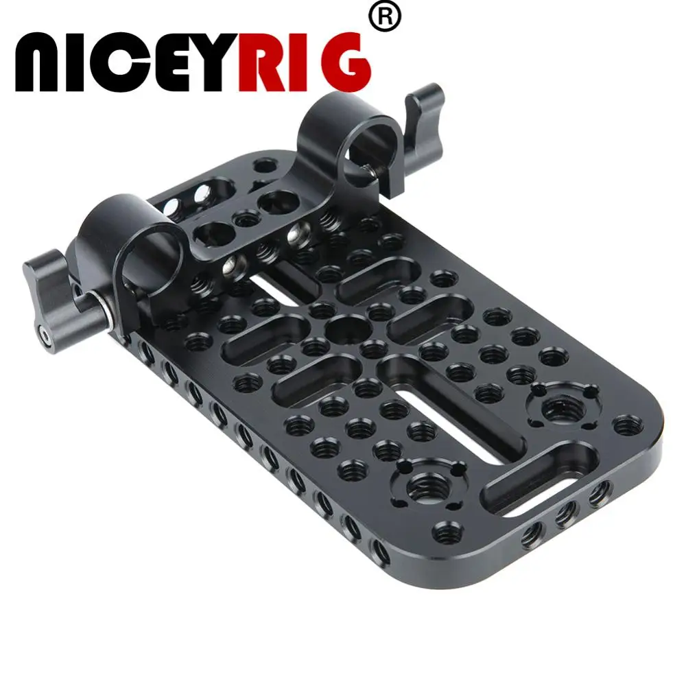 Niceyrig Formaggio Piastra Di Montaggio Con 15 Millimetri Rod Morsetto Per Dslr Batterie Box Di Conversione Per Blackmagic Ursa Mini Macchina Fotograf