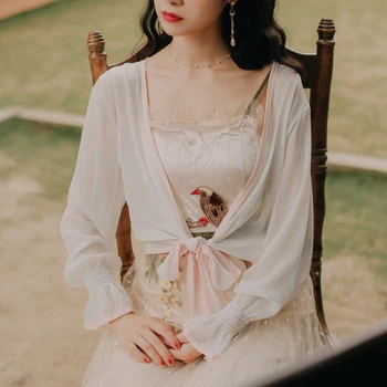 

COIGARSAM Chiffon Shirt Womens tops Women shirts White 1040