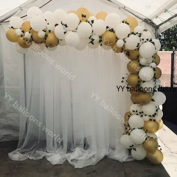 

DIY Balloon Garland Arch Kit 122pcs Latex White Gold Balloons Helium for Party Toy Wedding Birthday Globos Party Balloons Decor
