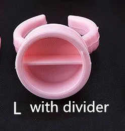 L With Divider 200 шт Розовый одноразовые Anel Batoque микроблейдинг тату чернила кольцо колпачок Пигментные чашки контейнер для клея держатель наращивание ресниц Средний - Цвет: L With Divider