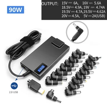 

New 20V 4.5A 90W Universal multifunction USB notebook power adapter Automatically recognize LCD screen charger