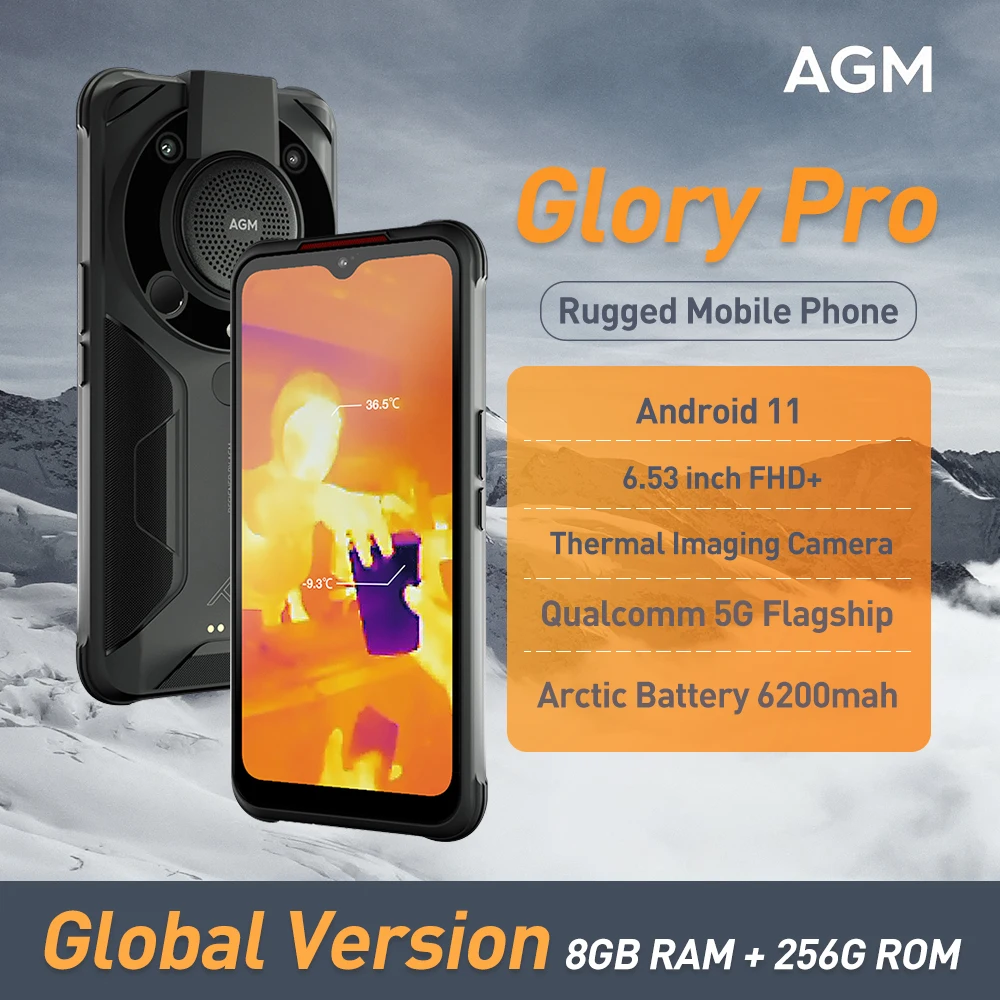 AGM Glory Pro 5G Rugged Phone 8GB 256GB Android 11 Flagship Smartphone