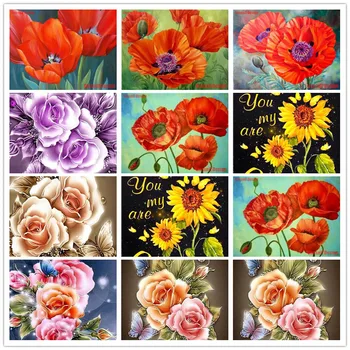

popular 5d diamond painting full square/round flower diy diamond embroidery full set flower rhinestone pictures decoration home