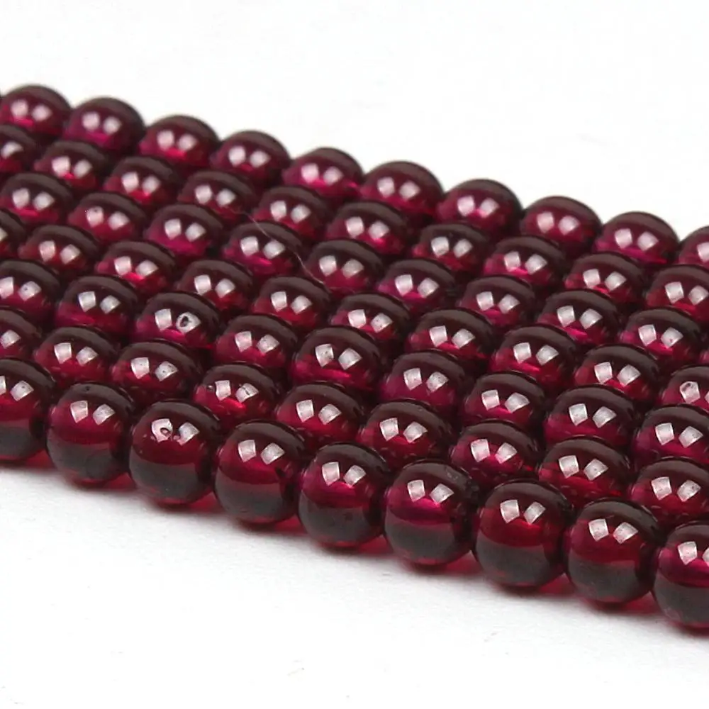 

Natural Round AAA Garnet Gemstone Loose Beads 3mm 3.8mm 4.2mm For Necklace Bracelet DIY Jewelry Making 15inch Strand