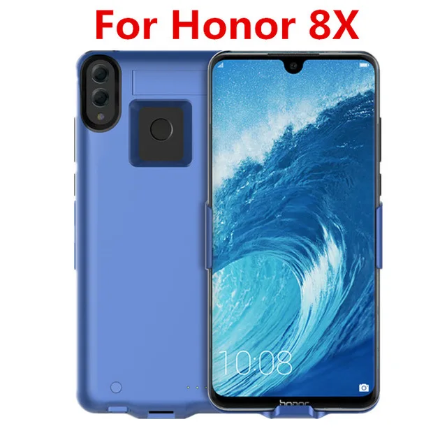 Для huawei Honor 8X6500 мАч, чехол для зарядного устройства, расширенный аккумулятор, запасной внешний аккумулятор, чехол для Honor 8X 8X Max, чехол с подставкой - Цвет: Honor 8x blue