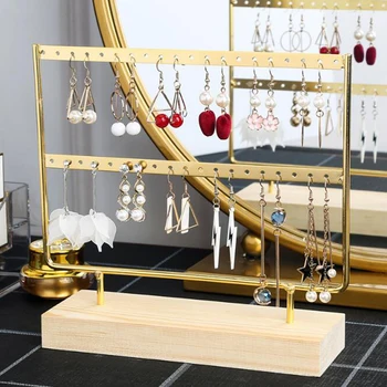 

New Steel Stand for Earrings Pendants Bracelets Jewelry Display Stud Earrings Holder Jewellery Rack 3 Colors