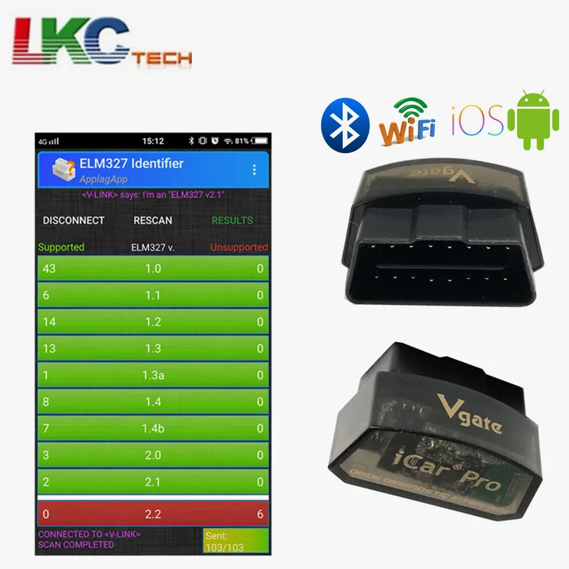 Новое поступление Vgate iCar pro Bluetooth 3,0 автомобильный диагностический сканер для программное обеспечение для Andriod V1.5 Диагностический инструмент 100 шт./лот DHL бесплатно