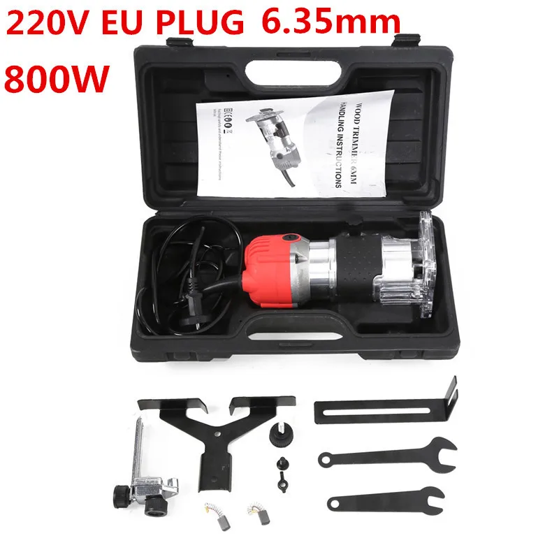 EU PLUG With Case 800 Вт 30000 об/мин деревообрабатывающий Электрический обрезной станок Фрезерование древесины гравировальный долбежный станок ручная резьба по дереву фрезерный станок флип-доска - Цвет: EU PLUG With Case