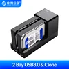 ORICO 2 Bay 2.5 3.5 inch USB 3.0 HDD Enclosure Offline Clone HDD Docking Station Hard Drive Support 10TB HDD Case ► Photo 1/6